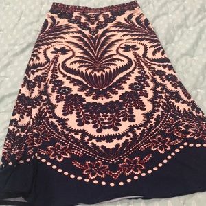 Anthropologie multi print A-line skirt.